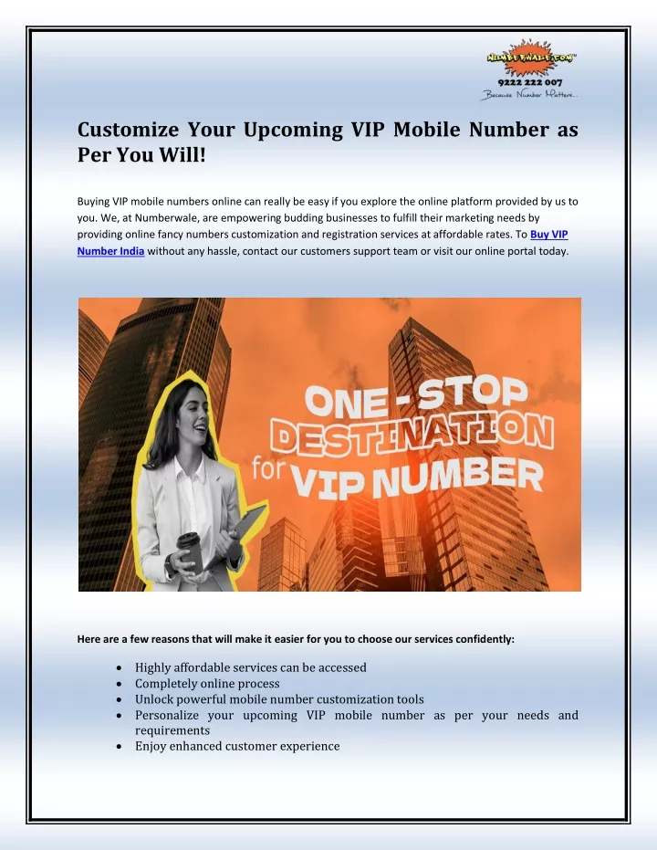 customize your upcoming vip mobile number