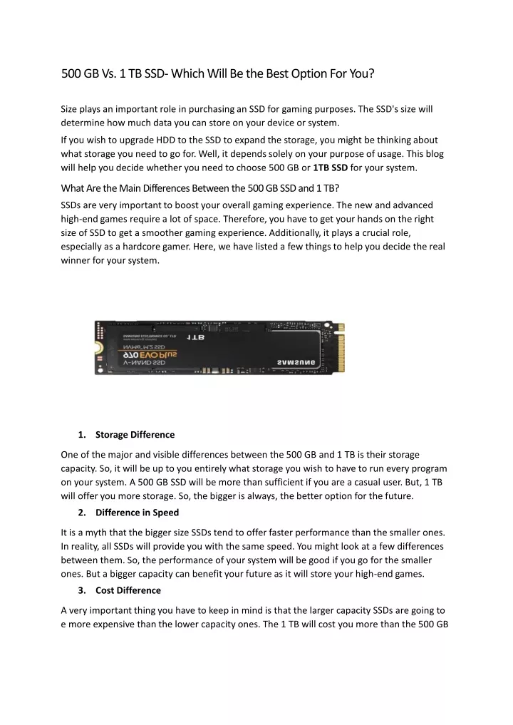 500 gb vs 1 tb ssd which will be the best option