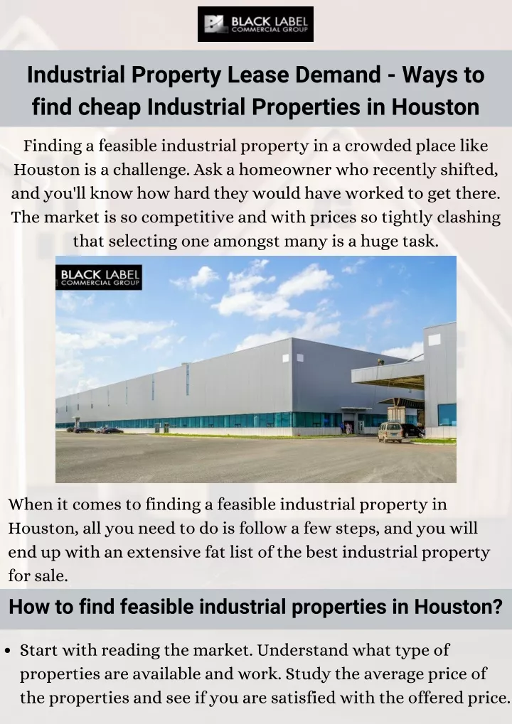 industrial property lease demand ways to find