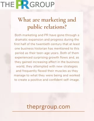 what are marketing and public relations