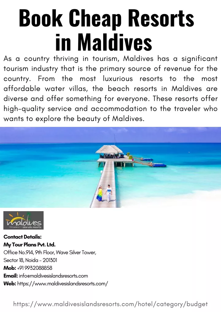 book cheap resorts in maldives as a country