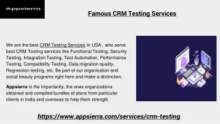 Famous CRM Testing Services