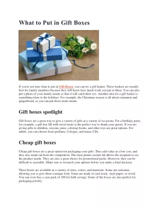 What to Put in Gift Boxes