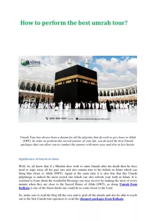 How to perform the best umrah tour