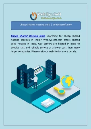Cheap Shared Hosting India | Webeyesoft.com