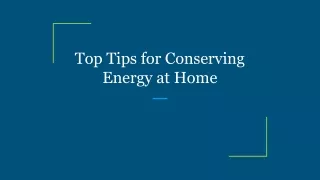 top tips for conserving energy at home
