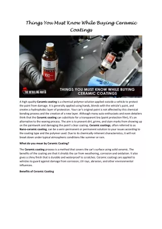 PPT - Things You Must Know While Buying Ceramic Coatings (1) PowerPoint ...