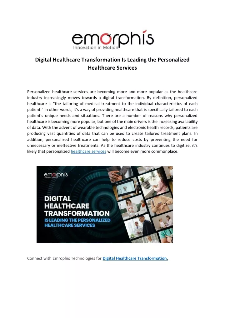 digital healthcare transformation is leading