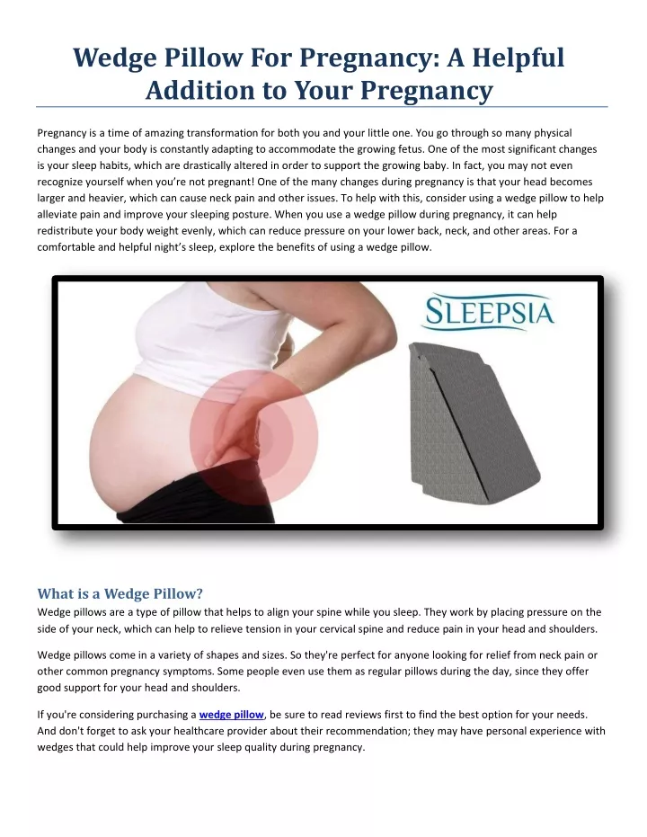 wedge pillow for pregnancy a helpful addition