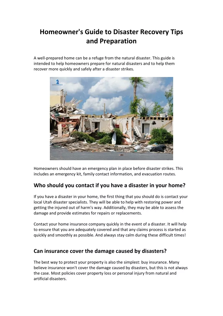 homeowner s guide to disaster recovery tips