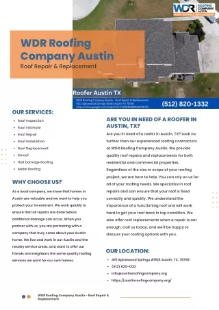 ARE YOU IN NEED OF A ROOFER IN AUSTIN TX