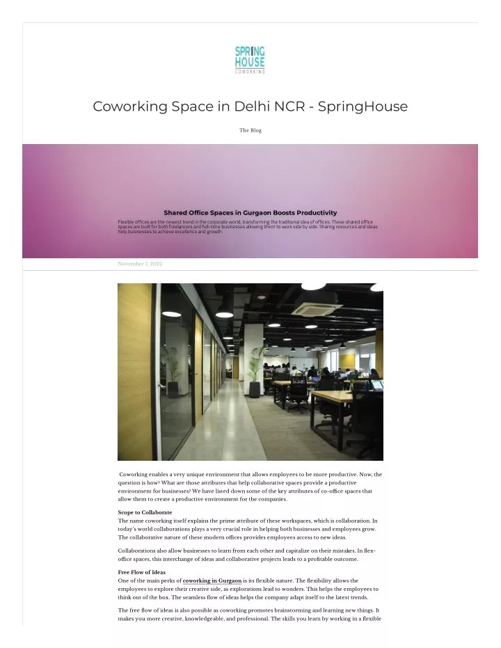 coworking space in delhi ncr springhouse