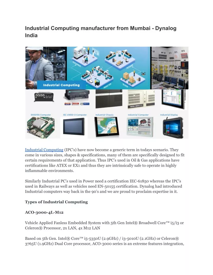 industrial computing manufacturer from mumbai