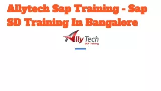 Allytech Sap Training - Sap SD Training In Bangalore