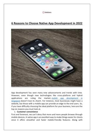 Mobile App Development | 6 Benefits of Native App Development