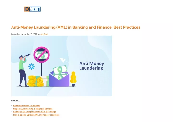 PPT - Anti money laundering best practices in banking and finance ...