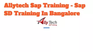 Allytech Sap Training - Sap SD Training In Bangalore