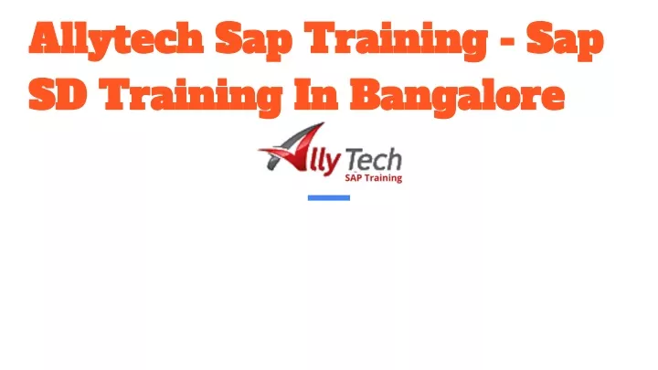 allytech sap training sap sd training in bangalore