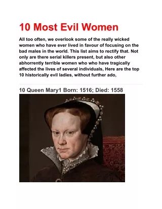 10 most evil  women!.