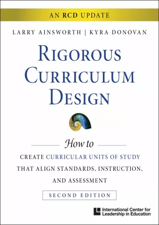 eBOOK  Rigorous Curriculum Design How to Create Curricular Units of Study