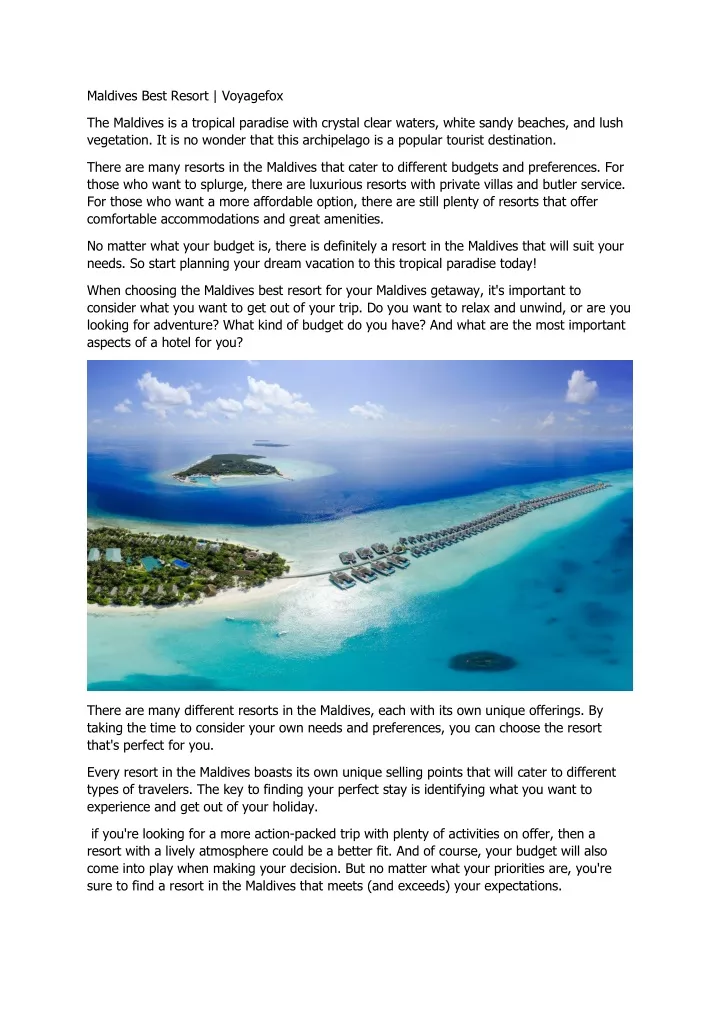 maldives best resort voyagefox