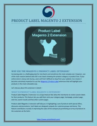PRODUCT LABEL MAGENTO 2 EXTENSION