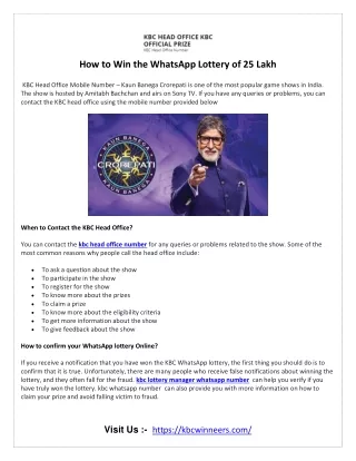 how to win the whatsapp lottery of 25 lakh