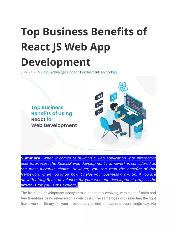 top business benefits of react