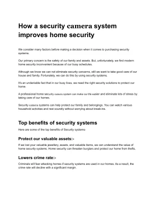 Home Security System Tips