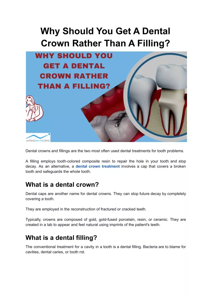 why should you get a dental crown rather than