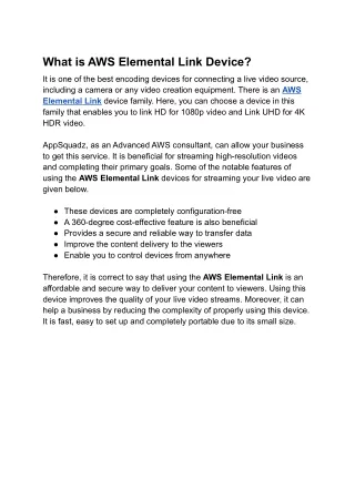 what is aws elemental link device