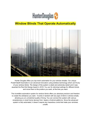 window blinds that operate automatically