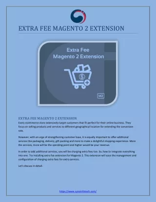 EXTRA FEE MAGENTO 2 EXTENSION