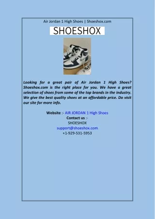 Air Jordan 1 High Shoes Shoeshox.com