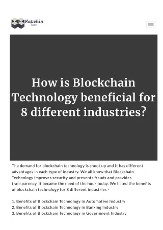 How blockchain technology beneficial for industries