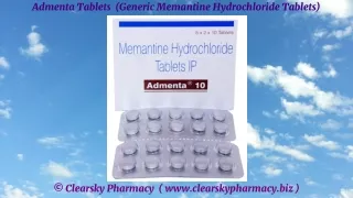 admenta tablets generic memantine hydrochloride