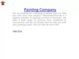 Painting Company  Vibesmalerfirma.dk
