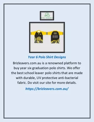 Year 6 Polo Shirt Designs | Brizleavers.com.au