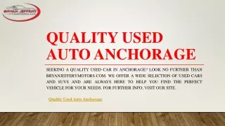 quality used auto anchorage