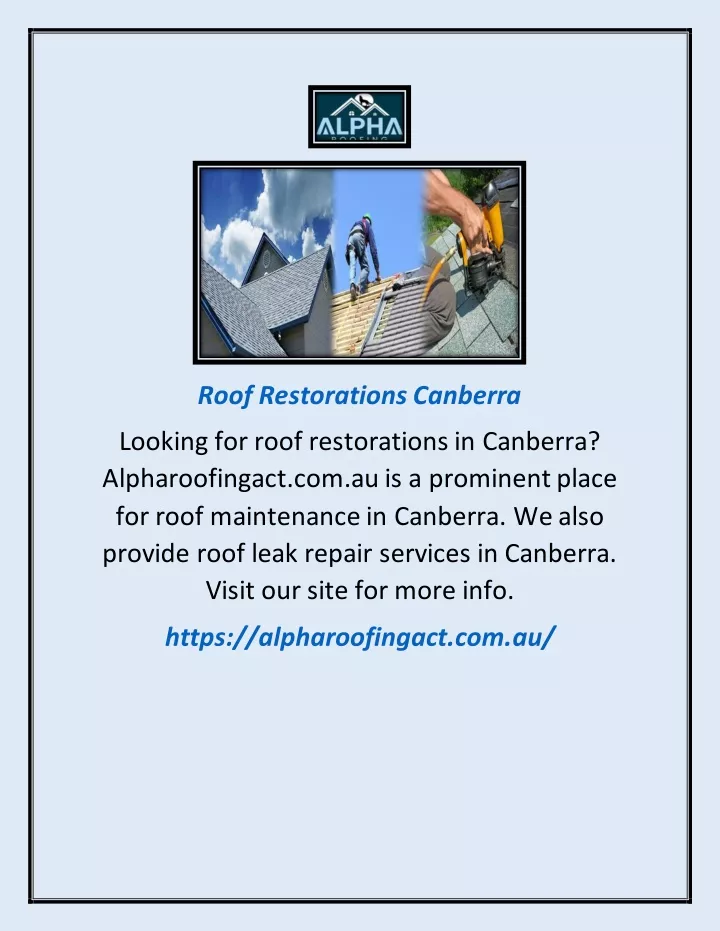 roof restorations canberra