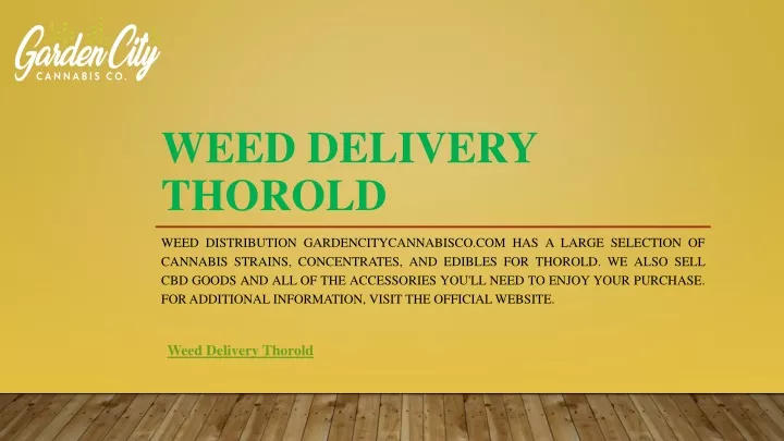 weed delivery thorold