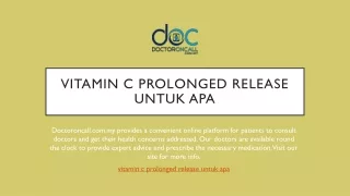 Vitamin C Prolonged Release Untuk Apa