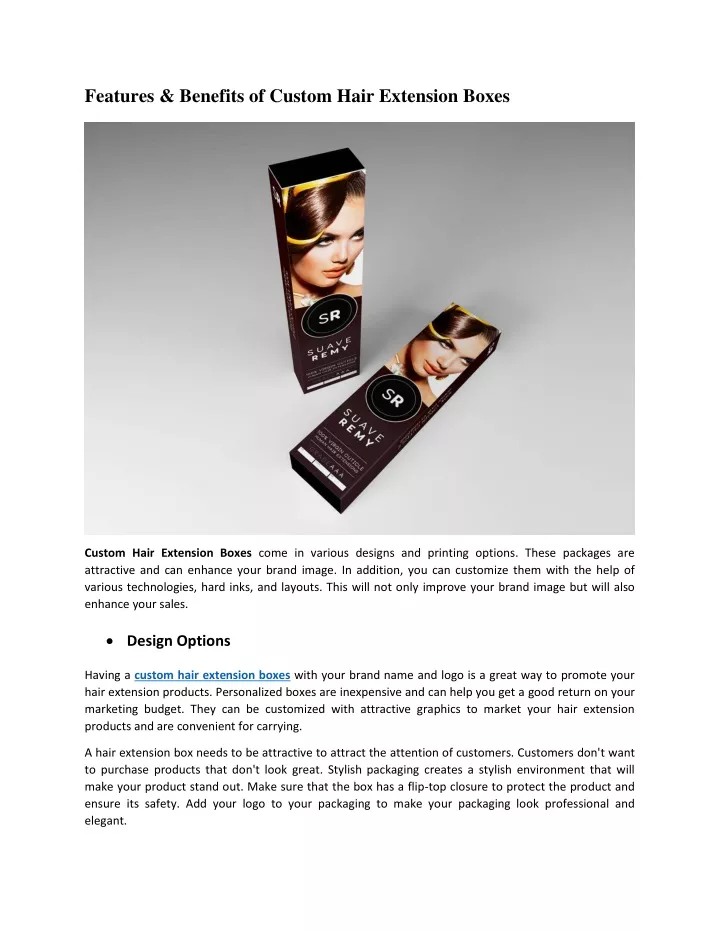 features benefits of custom hair extension boxes