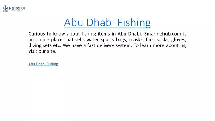Fishing Accessories Dubai, Emarinehub.com