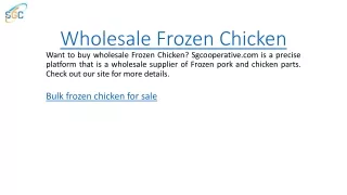 Wholesale Frozen Chicken  Sgcooperative.com