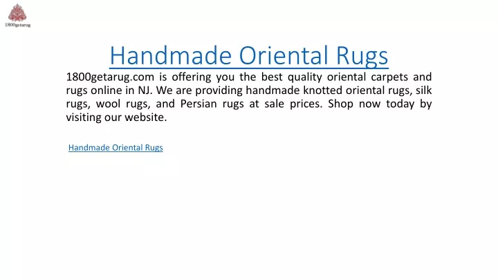 handmade oriental rugs