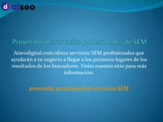 Proveedor de servicios profesionales de SEM  aiseodigital.com