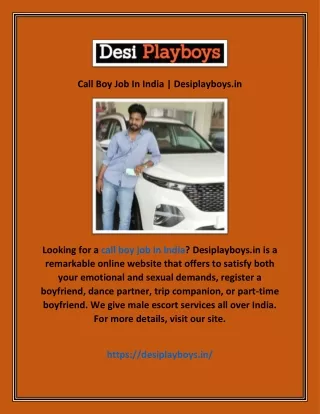 Call Boy Job In India | Desiplayboys.in