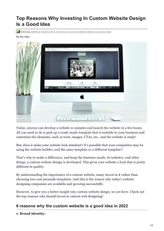 top reasons why investing in custom website