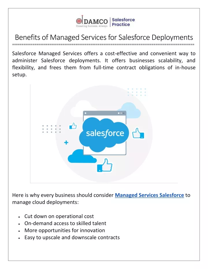 benefits of managed services for salesforce